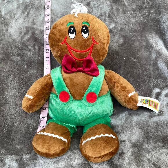 Vintage Gingerbread Man Plush Velour 17" Christmas Floppy Toy Holiday TAGS - Picture 9 of 11